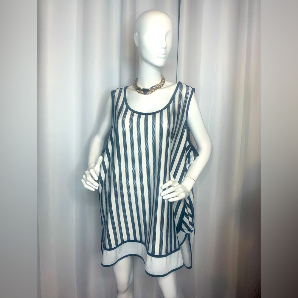 PLUS Size Black and White Striped blouse